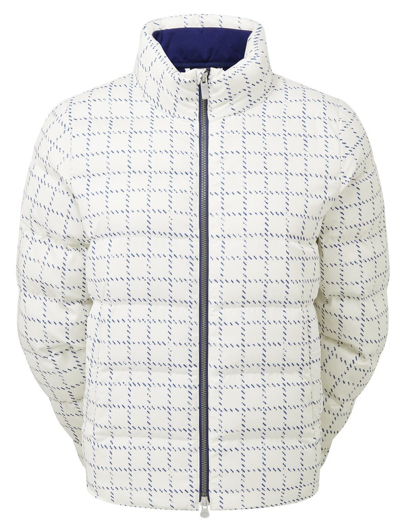 FootJoy ThermoSeries Insulated ladies jacket, off white/navy distressed plaid