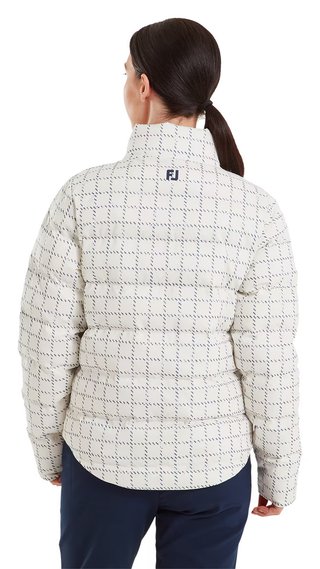 FootJoy ThermoSeries Insulated ladies jacket, off white/navy distressed plaid