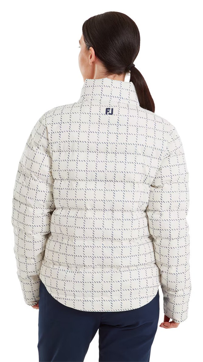 FootJoy ThermoSeries Insulated ladies jacket, off white/navy distressed plaid