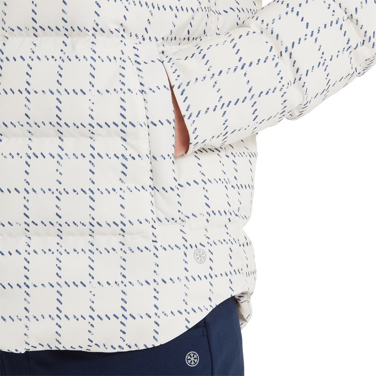 FootJoy ThermoSeries Insulated ladies jacket, off white/navy distressed plaid