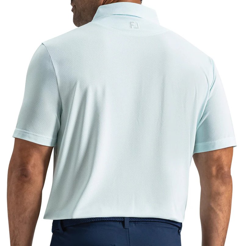 FootJoy Heritage Logo Lisle men's polo, white/mint julep