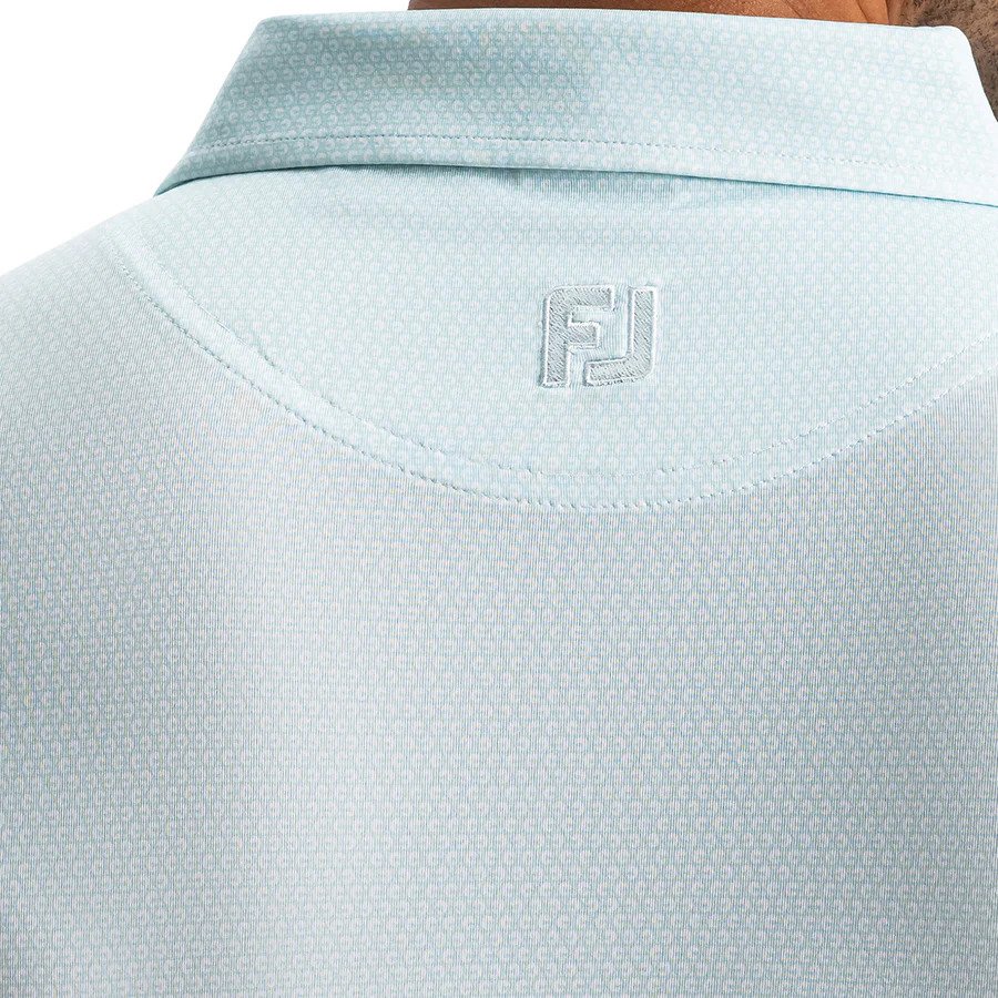 FootJoy Heritage Logo Lisle men's polo, white/mint julep