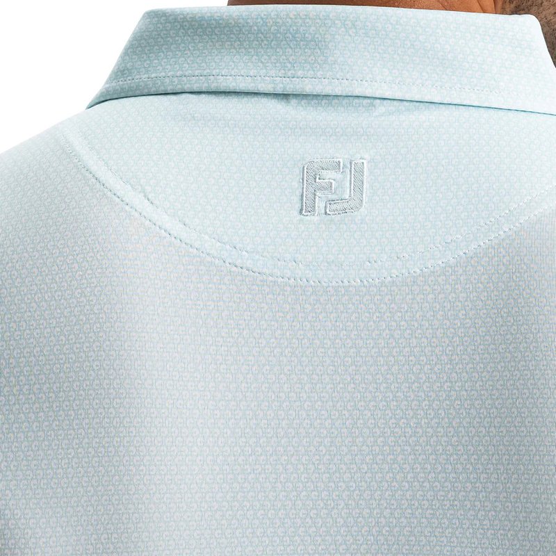 FootJoy Heritage Logo Lisle men's polo, white/mint julep