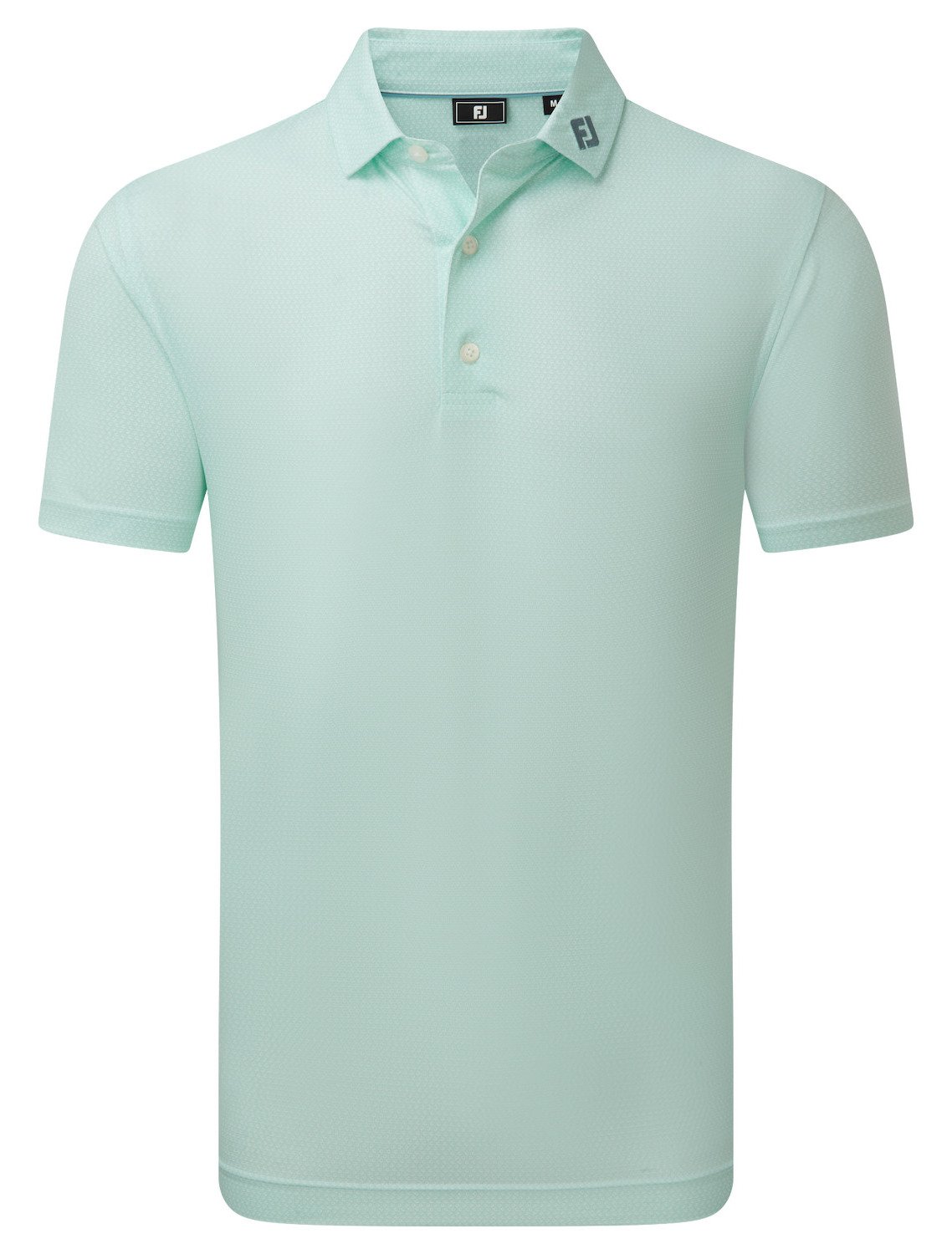 FootJoy Heritage Logo Lisle men's polo, white/mint julep