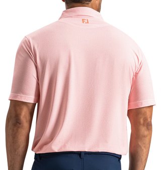 FootJoy Heritage Logo Lisle men's polo, white/peach