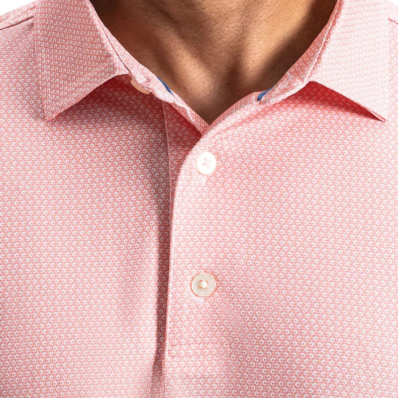 FootJoy Heritage Logo Lisle men's polo, white/peach
