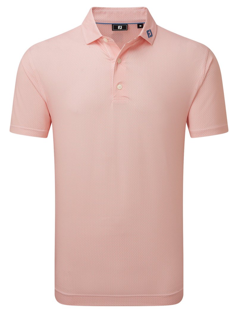 FootJoy Heritage Logo Lisle men's polo, white/peach