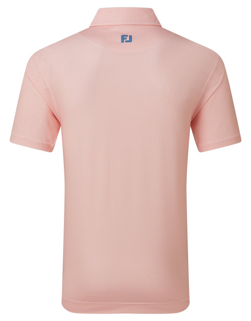 FootJoy Heritage Logo Lisle men's polo, white/peach