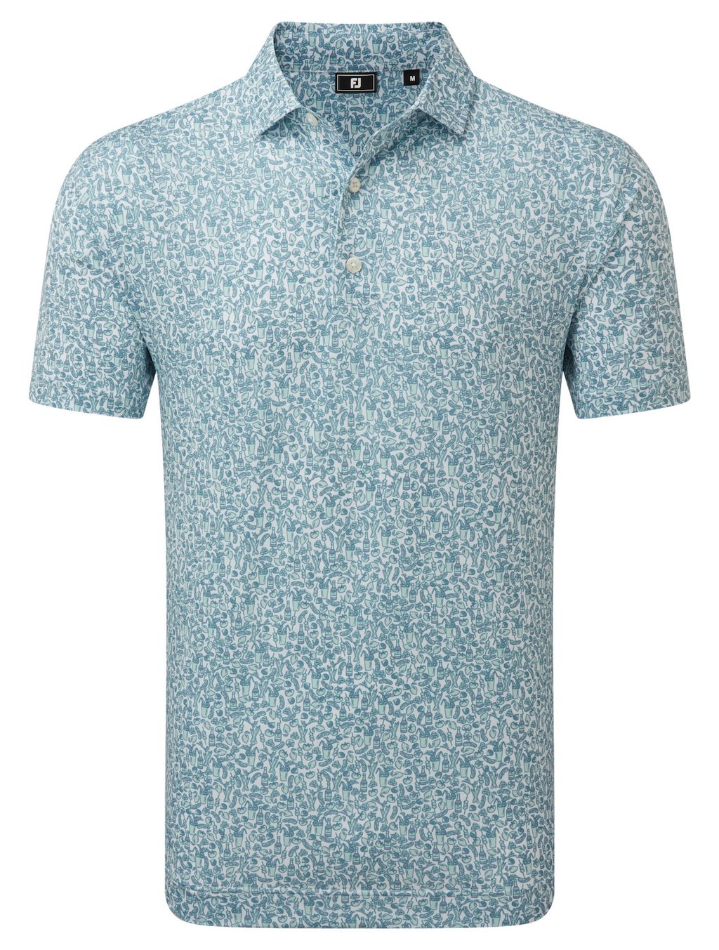 FootJoy Bloody Mary Lisle men's shirt, white/lavender aura/mint julep/blue