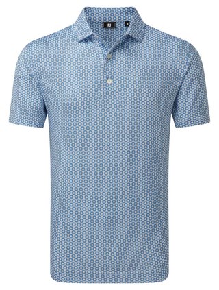 FootJoy Vegas Marker Lisle men's polo, white/riviera/peach