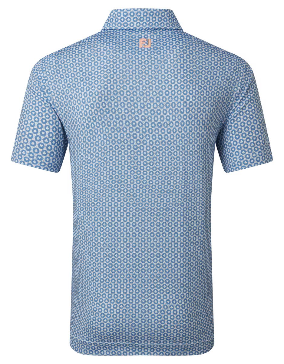 FootJoy Vegas Marker Lisle men's polo, white/riviera/peach