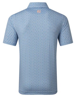 FootJoy Vegas Marker Lisle men's polo, white/riviera/peach