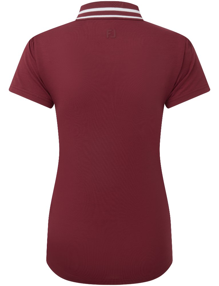 FootJoy Loop Button women's polo, cranberry/white