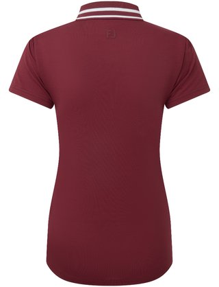FootJoy Loop Button women's polo, cranberry/white