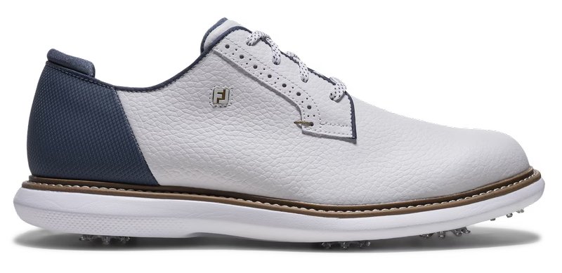 FootJoy FJ Traditions Blucher men's golf shoes, white/blue/tan
