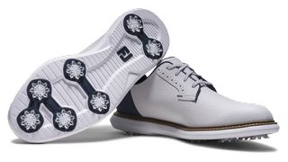 FootJoy FJ Traditions Blucher men's golf shoes, white/blue/tan