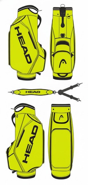 Head Golf PU Leather Premium Logo Head staff bag, volt yellow/green