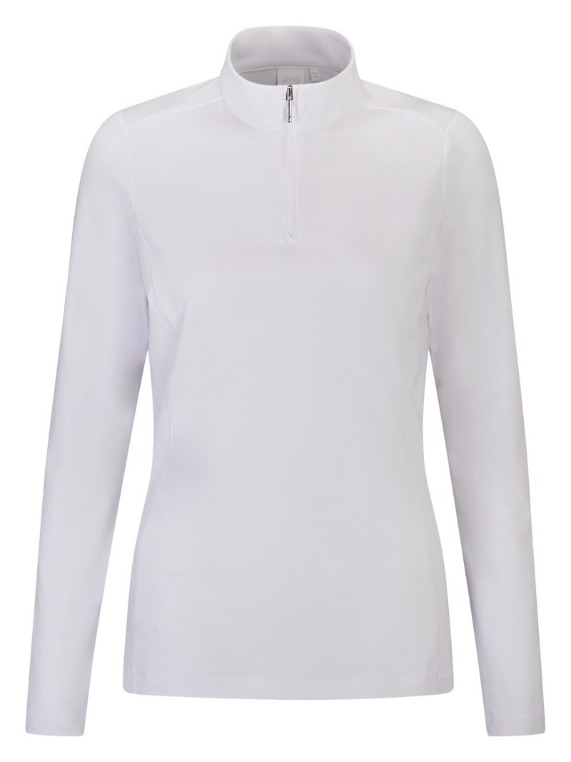 PING Aveline Half Zip long sleeved women's shirt, white