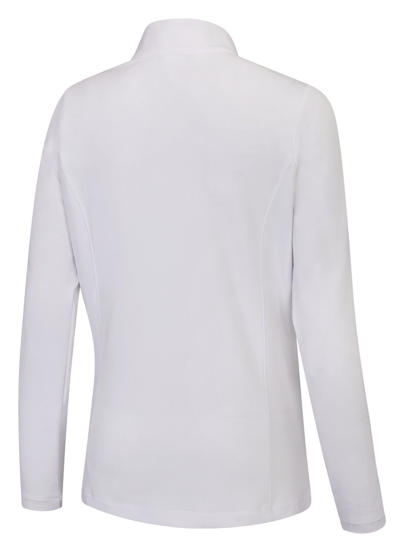 PING Aveline Half Zip long sleeved women's shirt, white