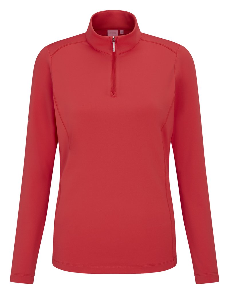 PING Aveline Half Zip women's long sleeve shirt, cayenne