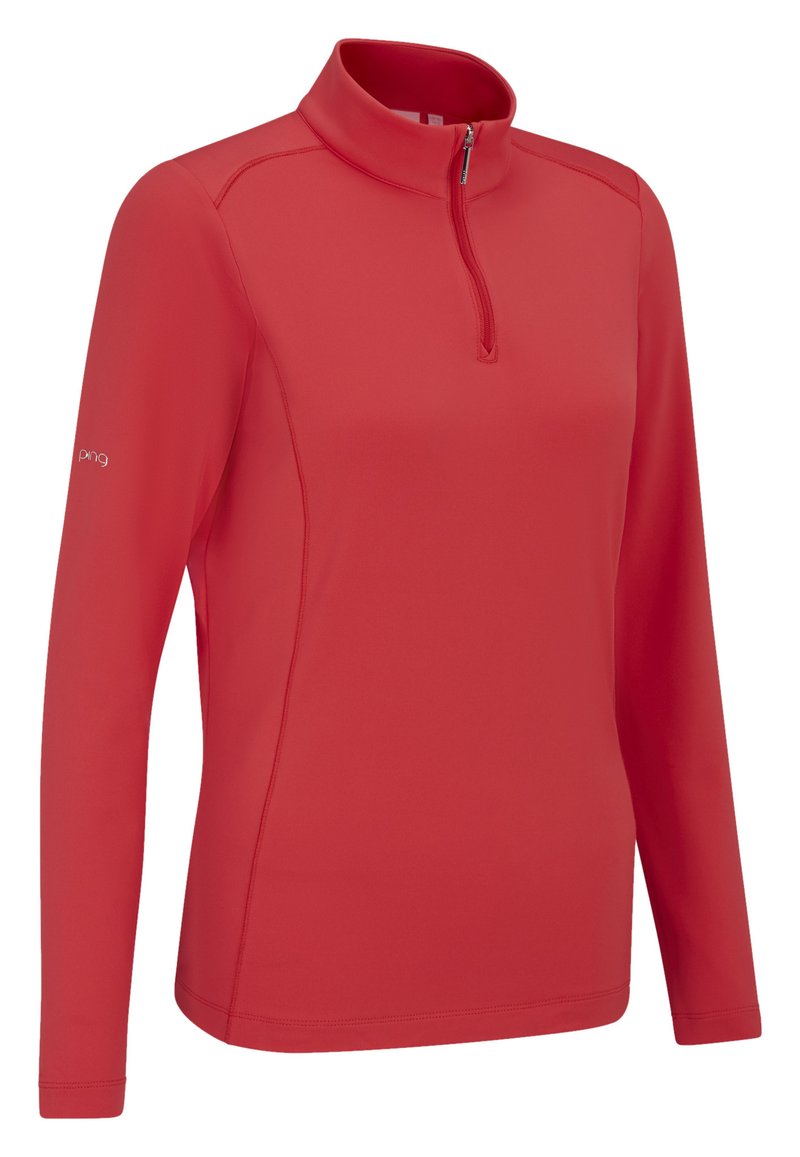 PING Aveline Half Zip women's long sleeve shirt, cayenne