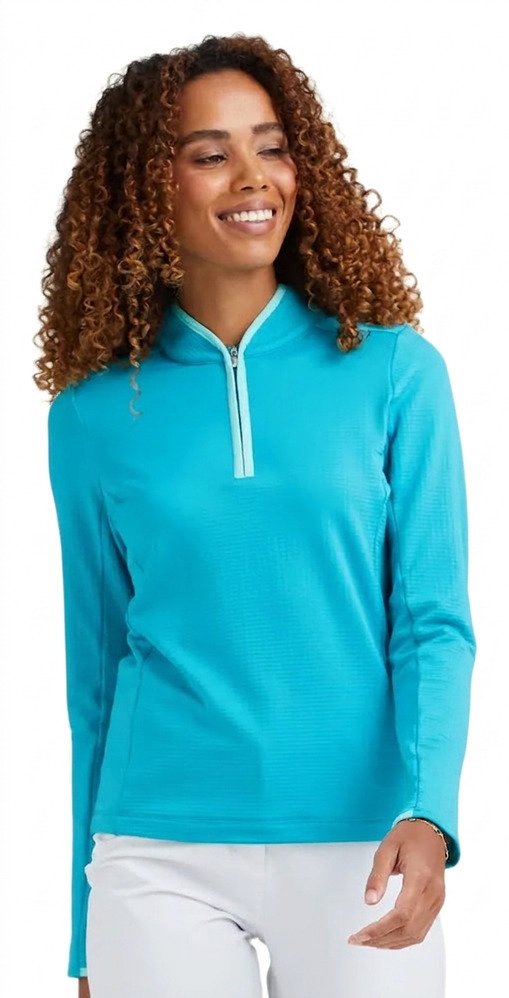 PING Abigale Performance Fleece women's sweatshirt, turquoise