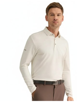 PING Demitri Longsleeve men's polo, egret
