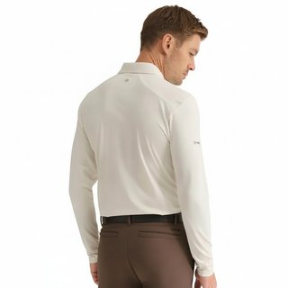 PING Demitri Longsleeve men's polo, egret
