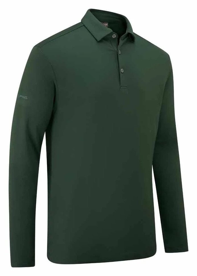 PING Demitri Longsleeve men's polo, gorse green