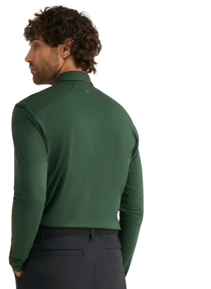 PING Demitri Longsleeve men's polo, gorse green