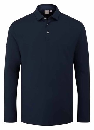 PING Demitri Longsleeve men's polo, navy