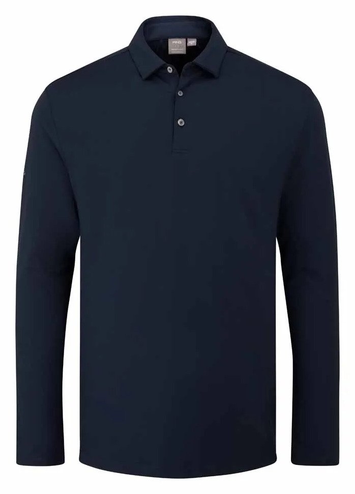 PING Demitri Longsleeve men's polo, navy