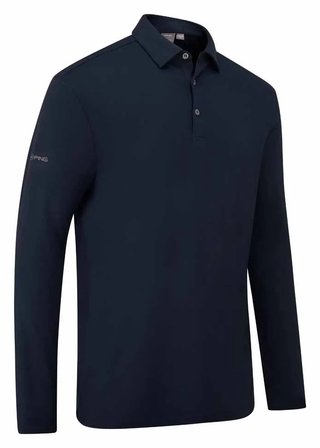 PING Demitri Longsleeve men's polo, navy