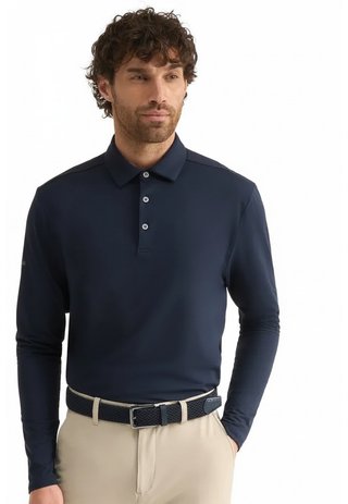 PING Demitri Longsleeve men's polo, navy