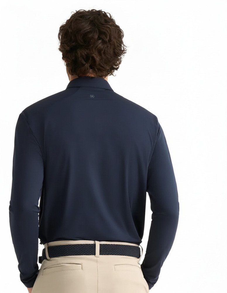 PING Demitri Longsleeve men's polo, navy