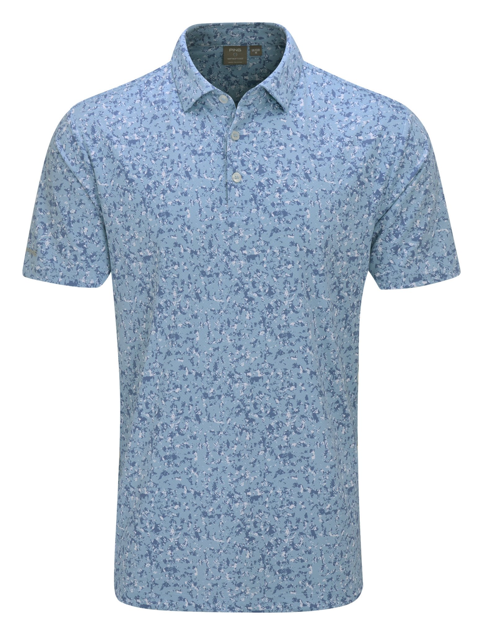 PING Gilmore men's polo, dusty blue multi