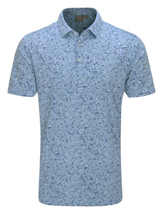 PING Gilmore men's polo, dusty blue multi