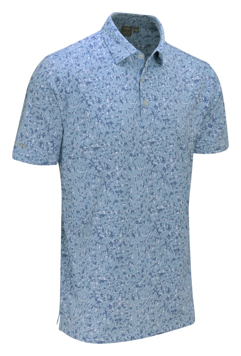 PING Gilmore men's polo, dusty blue multi