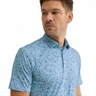 PING Gilmore men's polo, dusty blue multi
