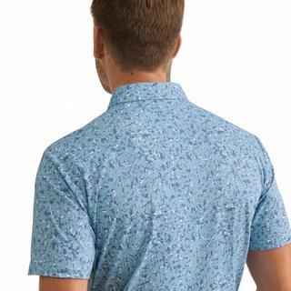 PING Gilmore men's polo, dusty blue multi