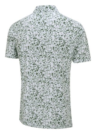 PING Gilmore mens polo, white/gorse green multi