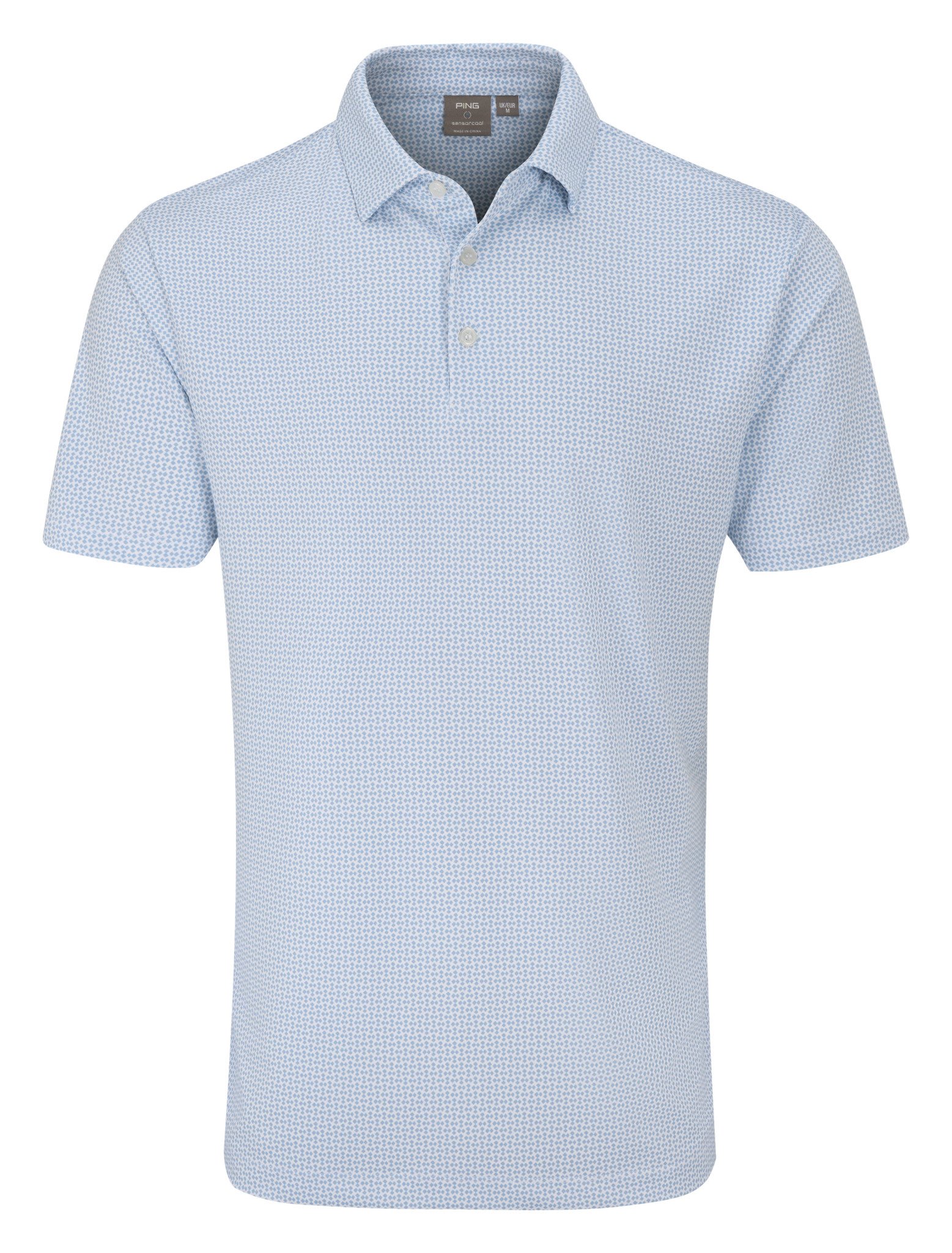 PING Gilmore men's polo, white/dusty blue
