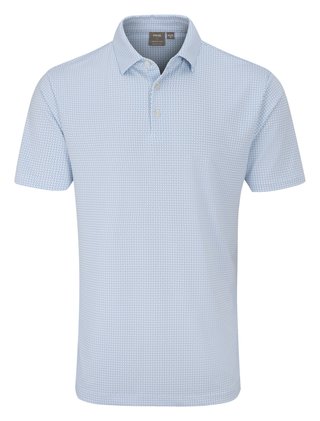 PING Gilmore men's polo, white/dusty blue