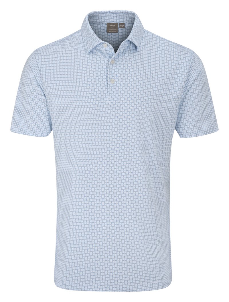 PING Gilmore men's polo, white/dusty blue