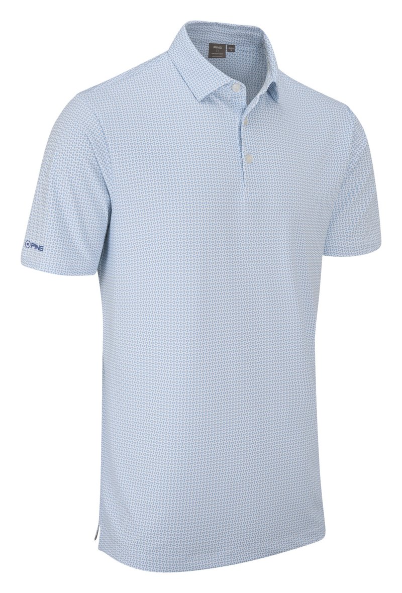 PING Gilmore men's polo, white/dusty blue