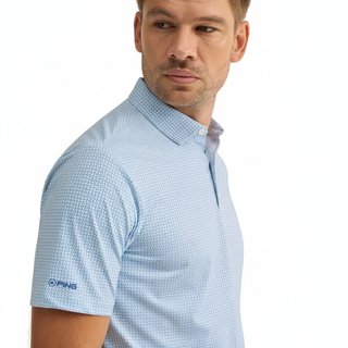 PING Gilmore men's polo, white/dusty blue