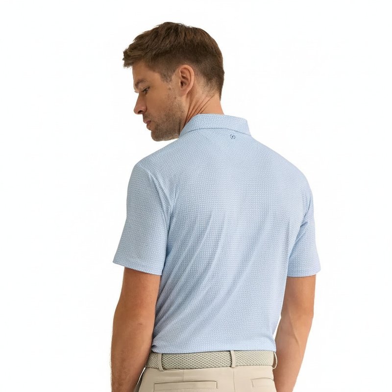 PING Gilmore men's polo, white/dusty blue