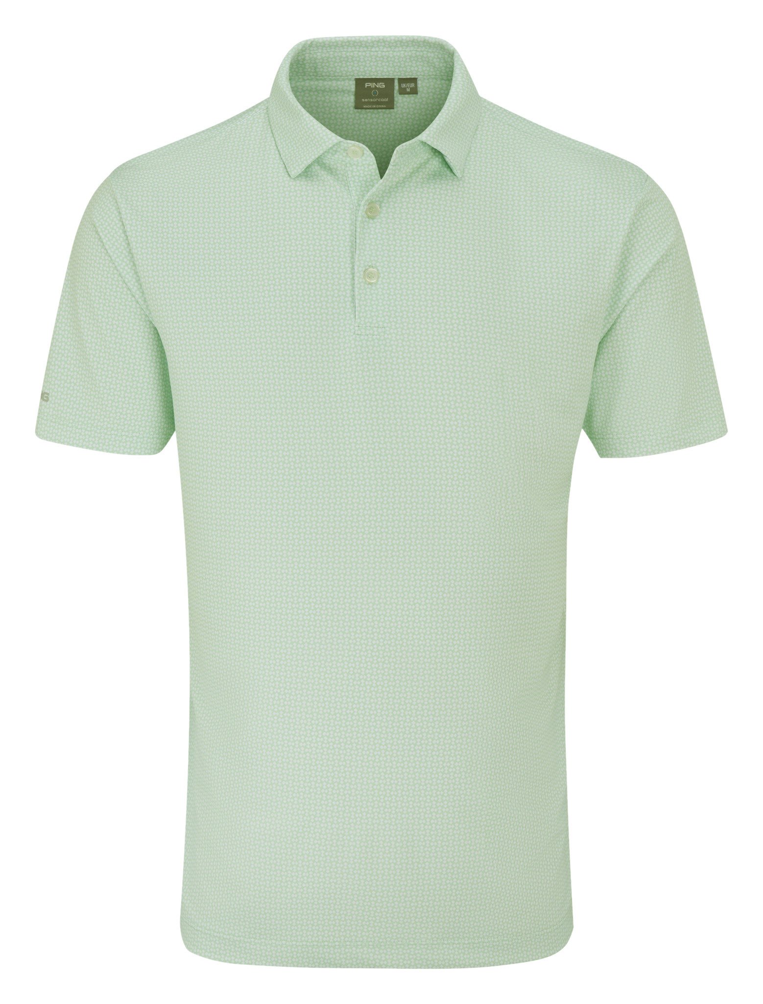PING Gilmore men's polo, jade/white