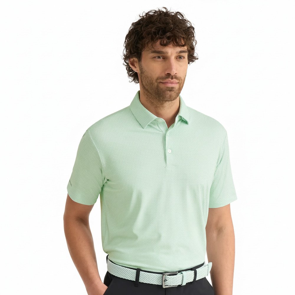 PING Gilmore men's polo, jade/white