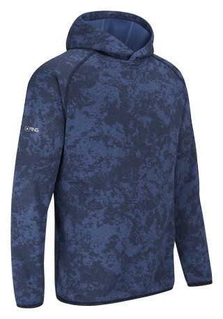 PING Saul mens hoodie sweatshirt, deep sea blue camo